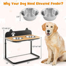 Dog Bowl Stand with 2 Stainless Steel Food Water Bowls by LJGDeals