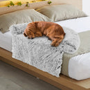 Gray Plush Calming Dog Couch Bed with Anti-Slip Bottom by LJGDeals