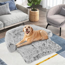 Gray Plush Calming Dog Couch Bed with Anti-Slip Bottom by LJGDeals