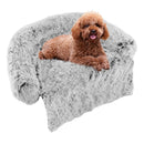 Gray Plush Calming Dog Couch Bed with Anti-Slip Bottom by LJGDeals