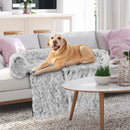 Gray Plush Calming Dog Couch Bed with Anti-Slip Bottom by DirectDeals