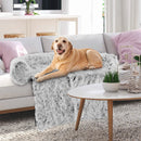 Gray Plush Calming Dog Couch Bed with Anti-Slip Bottom by LJGDeals