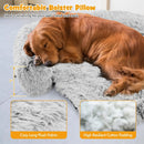 Gray Plush Calming Dog Couch Bed with Anti-Slip Bottom by LJGDeals
