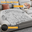 Gray Plush Calming Dog Couch Bed with Anti-Slip Bottom by LJGDeals