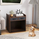 Dog Crate Furniture Indoor Dog Cage with 2 Fabric Drawers End Table by LJGDeals