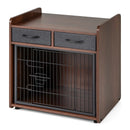 Dog Crate Furniture Indoor Dog Cage with 2 Fabric Drawers End Table by LJGDeals