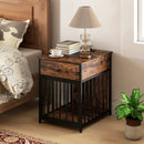 Dog Crate Furniture for Small Dogs Wooden Puppy Kennel with Charging Station-Rustic Brown by LJGDeals