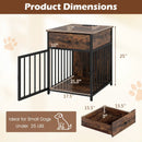 Dog Crate Furniture for Small Dogs Wooden Puppy Kennel with Charging Station-Rustic Brown by LJGDeals