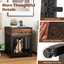 Dog Crate Furniture for Small Dogs Wooden Puppy Kennel with Charging Station-Rustic Brown