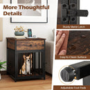 Dog Crate Furniture for Small Dogs Wooden Puppy Kennel with Charging Station-Rustic Brown by LJGDeals
