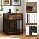 Dog Crate Furniture for Small Dogs Wooden Puppy Kennel with Charging Station-Rustic Brown by LJGDeals