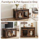 Dog Crate Furniture Heavy Duty Dog Kennel with Sliding Barn Door by LJGDeals