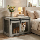 Dog Crate Furniture Heavy Duty Dog Kennel with Sliding Barn Door by LJGDeals