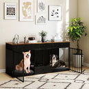 Dog Crate Furniture Indoor Modern Dog Kennel with Divider 3 Drawers and Pull-out Feeder by DirectDeals