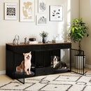 Dog Crate Furniture Indoor Modern Dog Kennel with Divider 3 Drawers and Pull-out Feeder by LJGDeals