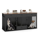 Dog Crate Furniture Indoor Modern Dog Kennel with Divider 3 Drawers and Pull-out Feeder by LJGDeals