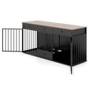 Dog Crate Furniture Indoor Modern Dog Kennel with Divider 3 Drawers and Pull-out Feeder by DirectDeals