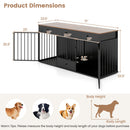 Dog Crate Furniture Indoor Modern Dog Kennel with Divider 3 Drawers and Pull-out Feeder by DirectDeals