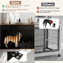 Dog Crate Furniture Indoor Modern Dog Kennel with Divider 3 Drawers and Pull-out Feeder by DirectDeals