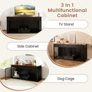 Dog Crate Furniture Indoor Modern Dog Kennel with Divider 3 Drawers and Pull-out Feeder by DirectDeals
