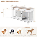 Dog Crate Furniture Indoor Modern Dog Kennel with Divider 3 Drawers and Pull-out Feeder by DirectDeals
