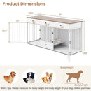 Dog Crate Furniture Indoor Modern Dog Kennel with Divider 3 Drawers and Pull-out Feeder by LJGDeals