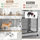 Dog Crate Furniture Indoor Modern Dog Kennel with Divider 3 Drawers and Pull-out Feeder by LJGDeals