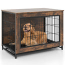 Dog Crate Furniture with Double Lockable Doors and Removable Pull-out Tray