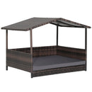Wicker Dog House with Waterproof Roof and Washable Cushion Cover by LJGDeals
