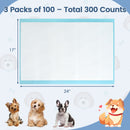 Dog and Puppy Pee Pads 24" x 17" (300 Counts) for Potty Training-Blue