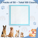 Dog and Puppy Pee Pads 36" x 36" (100 Counts) for Potty Training-Blue by LJGDeals