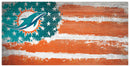 Miami Dolphins Team Flag Wooden Sign