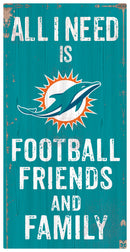 Miami Dolphins Football, Friends, & Family Wood Sign by Dynasty Sports & Framing