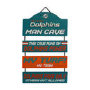 Miami Dolphins Wooden Man Cave Dangle Sign by Dynasty Sports & Framing