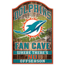 Miami Dolphins Fan Cave 11" x 17" Wood Sign by Dynasty Sports & Framing