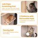 Door Hanging Cat Climber 4-level Height Adjustable with Plush Bed by LJGDeals