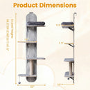 Door Hanging Cat Climber 4-level Height Adjustable with Plush Bed by LJGDeals