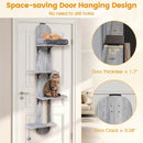 Door Hanging Cat Climber 4-level Height Adjustable with Plush Bed by LJGDeals