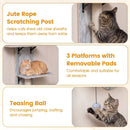 Door Hanging Cat Climber 4-level Height Adjustable with Plush Bed by LJGDeals