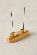 Double Wooden Incense and Candle Holder by Dor+Kie