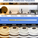 SLD07 Dotless Linear LED Tunable CCT (2700K-6500K) 4.5W/ft for 10mm COB Strip Lights Low Voltage DC24V Tape Light
