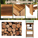 Double-Sided Mud Kitchen with Canopy and Chalkboard for 3+ Years Old-Natural by LJGDeals