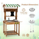 Double-Sided Mud Kitchen with Canopy and Chalkboard for 3+ Years Old-Natural by LJGDeals