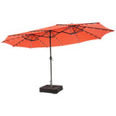 15 Feet Double-Sided Patio Umbrella with 48 LED Lights by LJGDeals