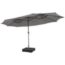 15 Feet Double-Sided Patio Umbrella with 48 LED Lights by LJGDeals