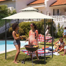 Outdoor Double-Tiered Grill Gazebo Canopy with 2 Shelves and 7 Hooks by LJGDeals