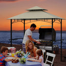 Outdoor Double-Tiered Grill Gazebo Canopy with 2 Shelves and 7 Hooks by LJGDeals