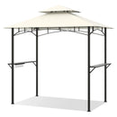 Outdoor Double-Tiered Grill Gazebo Canopy with 2 Shelves and 7 Hooks by LJGDeals