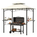 Outdoor Double-Tiered Grill Gazebo Canopy with 2 Shelves and 7 Hooks by LJGDeals