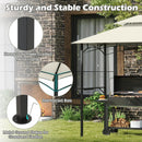 Outdoor Double-Tiered Grill Gazebo Canopy with 2 Shelves and 7 Hooks by LJGDeals
